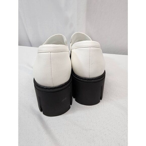 TINSTREE Size 9 Platform Loafers Chain Comfort Chunky Heel Slip On Round Toe Bus - Picture 5 of 9